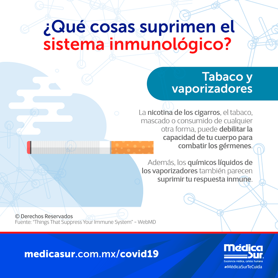 Qu cosas suprimen el sistema inmunolgico?