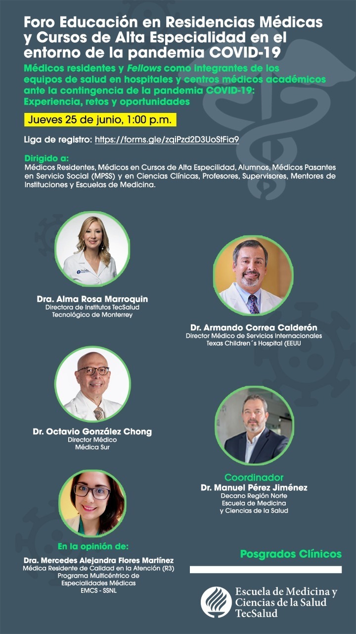 Foro Educación en Residencias Médicas y Cursos de Alta Especialidad en el entorno de la pandemia COVID 19